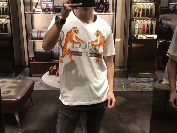 2020SS新作グッチスーパーコピー グッチ TIGER White Tシャツ